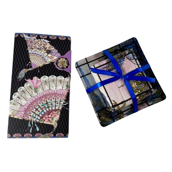Other - Decorative Soap + Dish & Pictura Notepad 
Pen Gift Set Art Nouveau Purple Floral